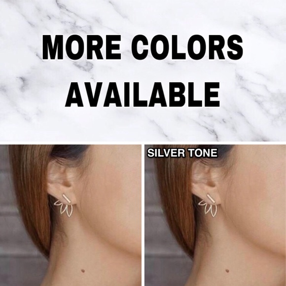 ⚜️[𝟯/$𝟭𝟴]⚜️Gold Lotus Boho Jacket Earrings NEW - Picture 8 of 9